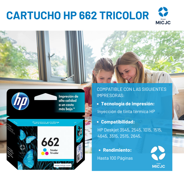 Cartucho de Tinta CZ104AL HP 662 Tricolor