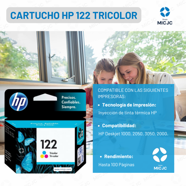 Cartucho de Tinta CH562HL HP 122 Tricolor