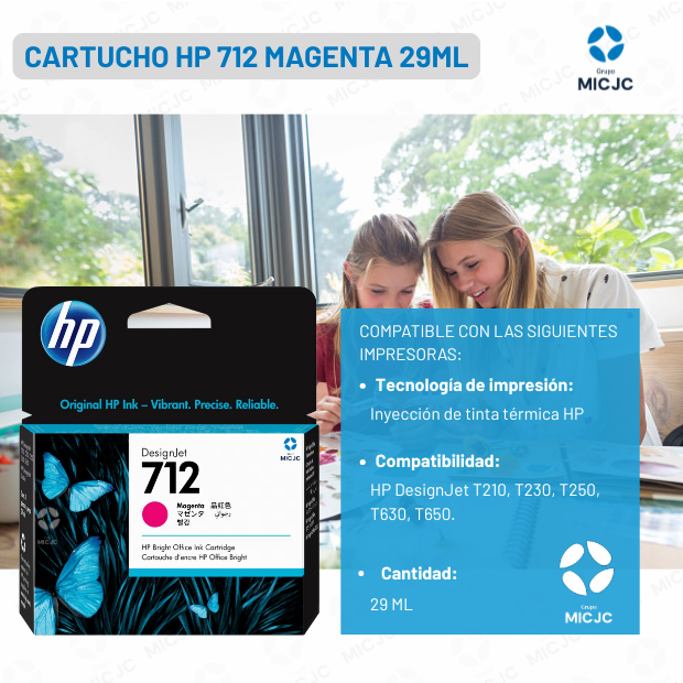 Cartucho de Tinta 3ED68A HP 712 Magenta de 29ML