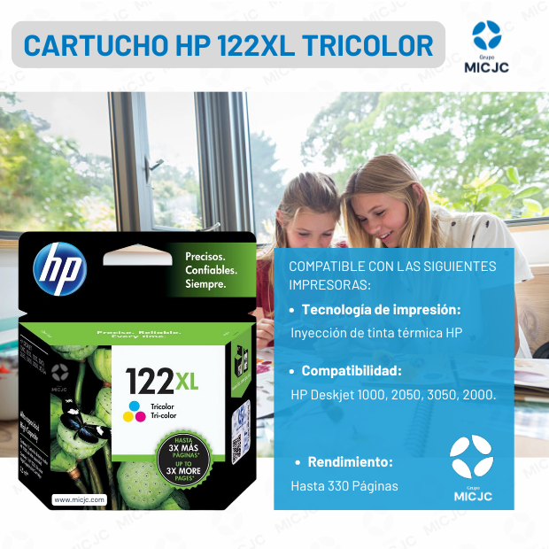 Cartucho de Tinta CH564HL HP 122XL Tricolor